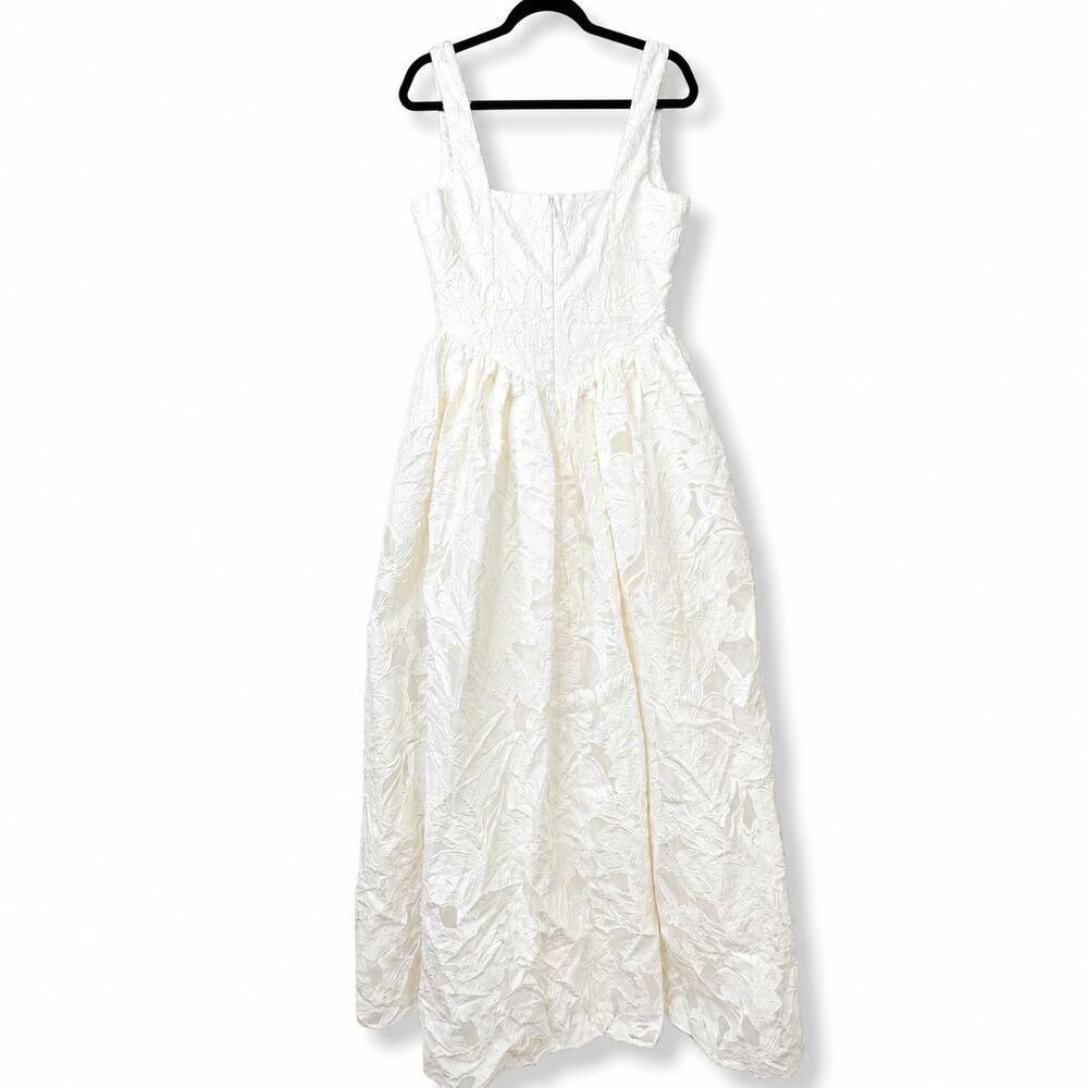 Lulus Bridal Corsen Ivory Floral Jacquard Corset A-Line Maxi Dress Wedding Gown - Picture 9 of 12